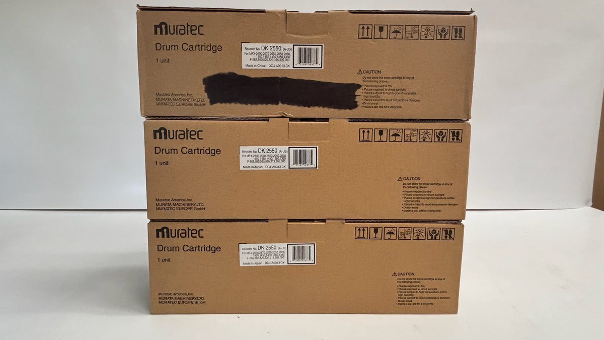 3 Genuine Muratec MFX-1450,MFX-2550, MFX-2570 Drum Cartridge DK-2550, DK2550