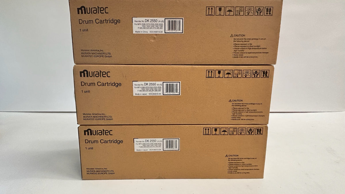 3 Genuine Muratec MFX-1450,MFX-2550, MFX-2570 Drum Cartridge DK-2550, DK2550