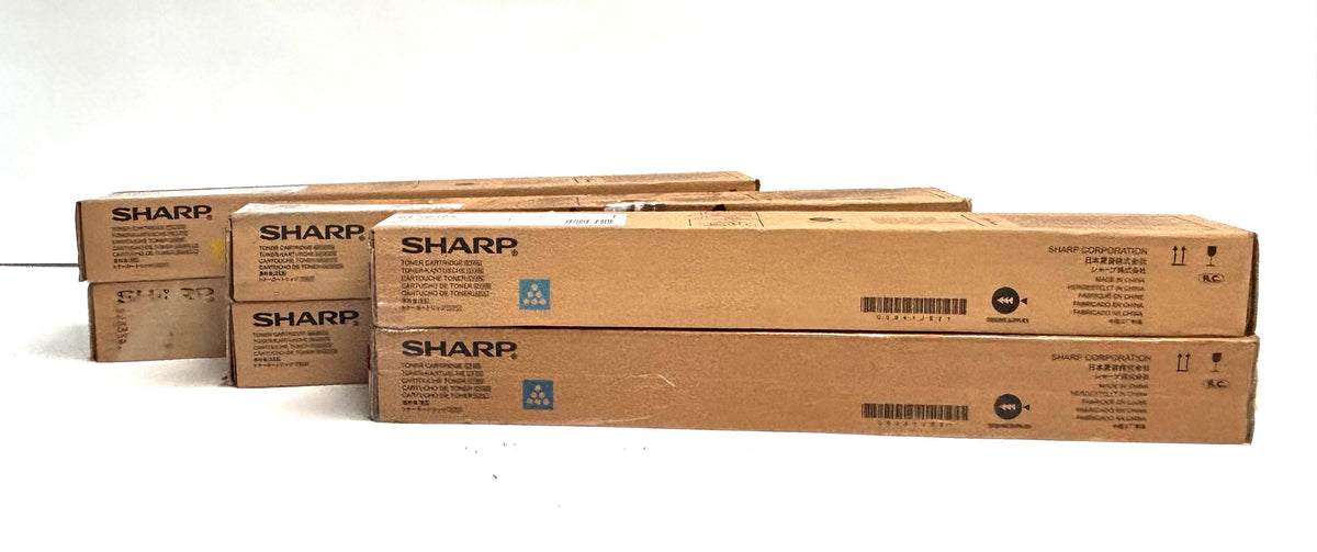 6 Genuine Sharp MX-2600N, MX-5001N Cyan, Magenta & Yellow Toners MX-31NT CCMMYY