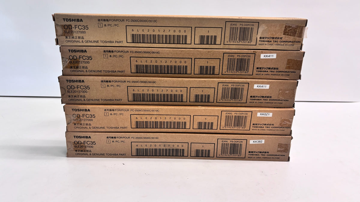 5 Genuine Toshiba E STUDIO 2020C,4520C Black/Color Drum ONLY OD-FC35, 6LE20127000
