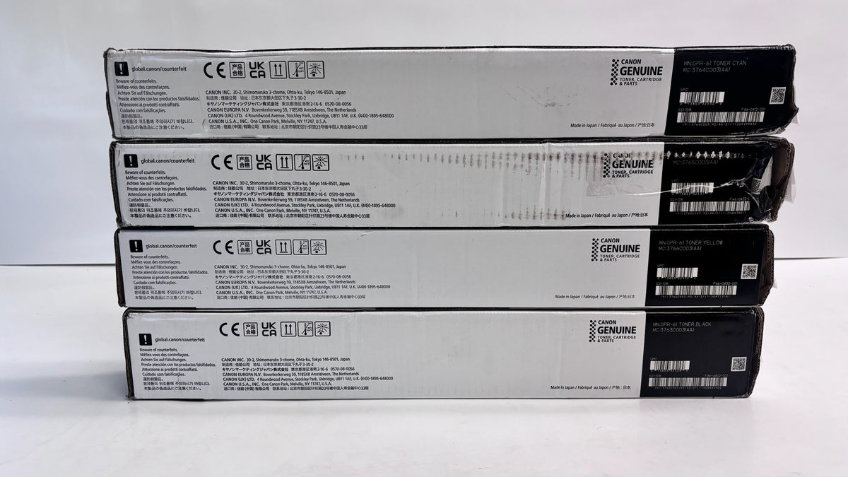 4 New Genuine Canon iRunner C5840i, C5870i GPR-61 High Yield Toners GPR61 CMYK (Bad Boxes)