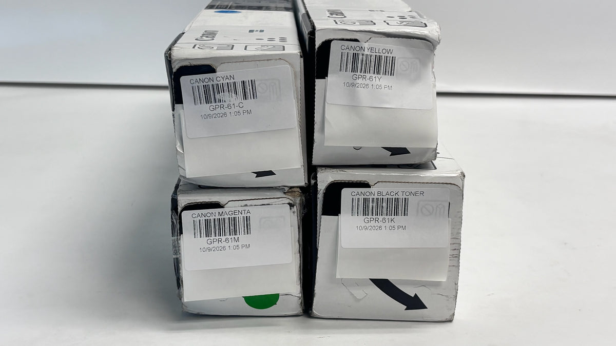 4 New Genuine Canon iRunner C5840i, C5870i GPR-61 High Yield Toners GPR61 CMYK (Bad Boxes)