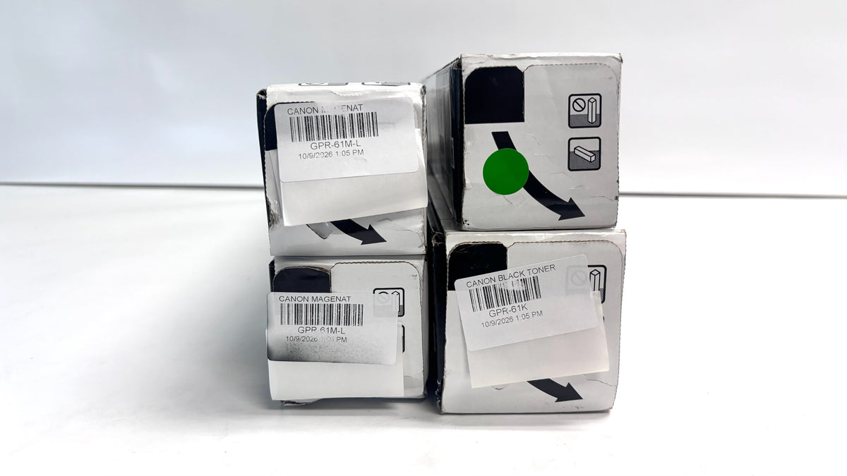 4 Genuine Canon iRAC5840,C5860,C5870 CMYK Toners GPR-61L CMY & GPR-61K (Bad Boxes)