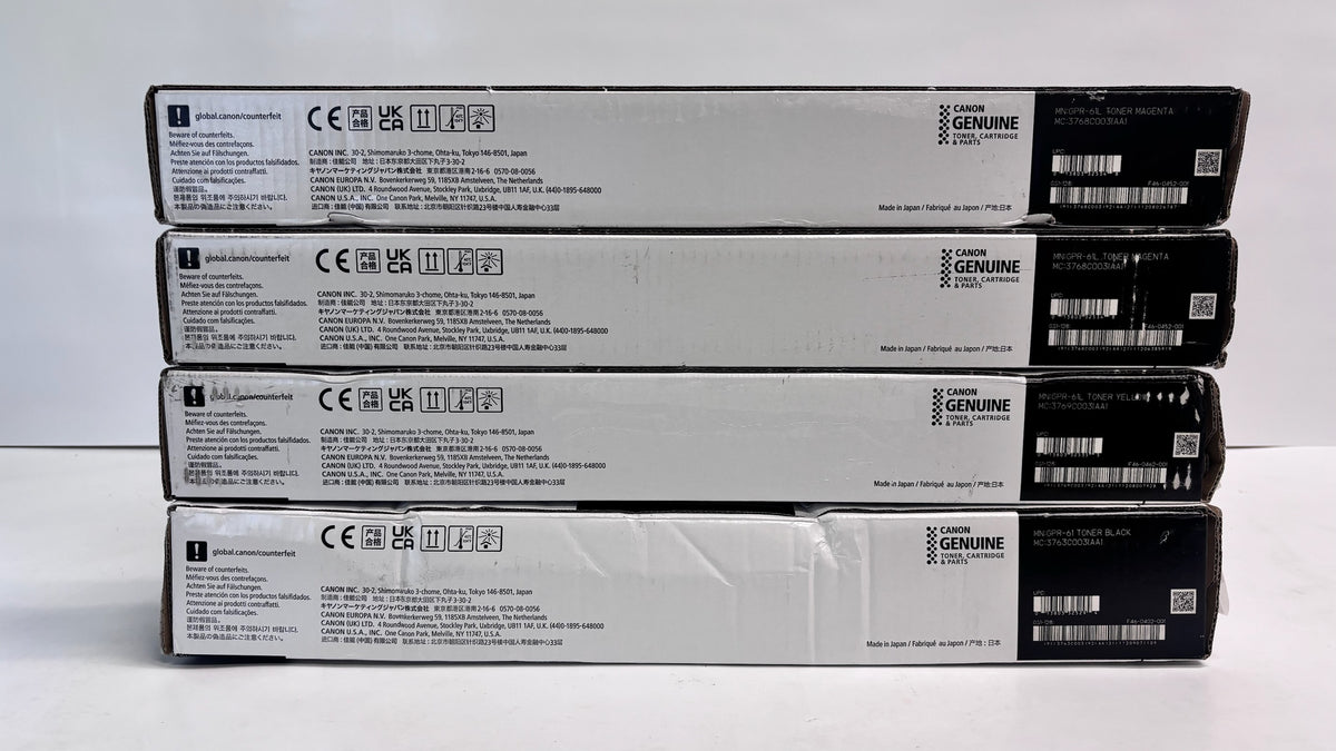 4 Genuine Canon iRA C5860, C5870 Mag, Yellow & Black Toners  GPR-61L MMY & GPR-61K (Bad Boxes)