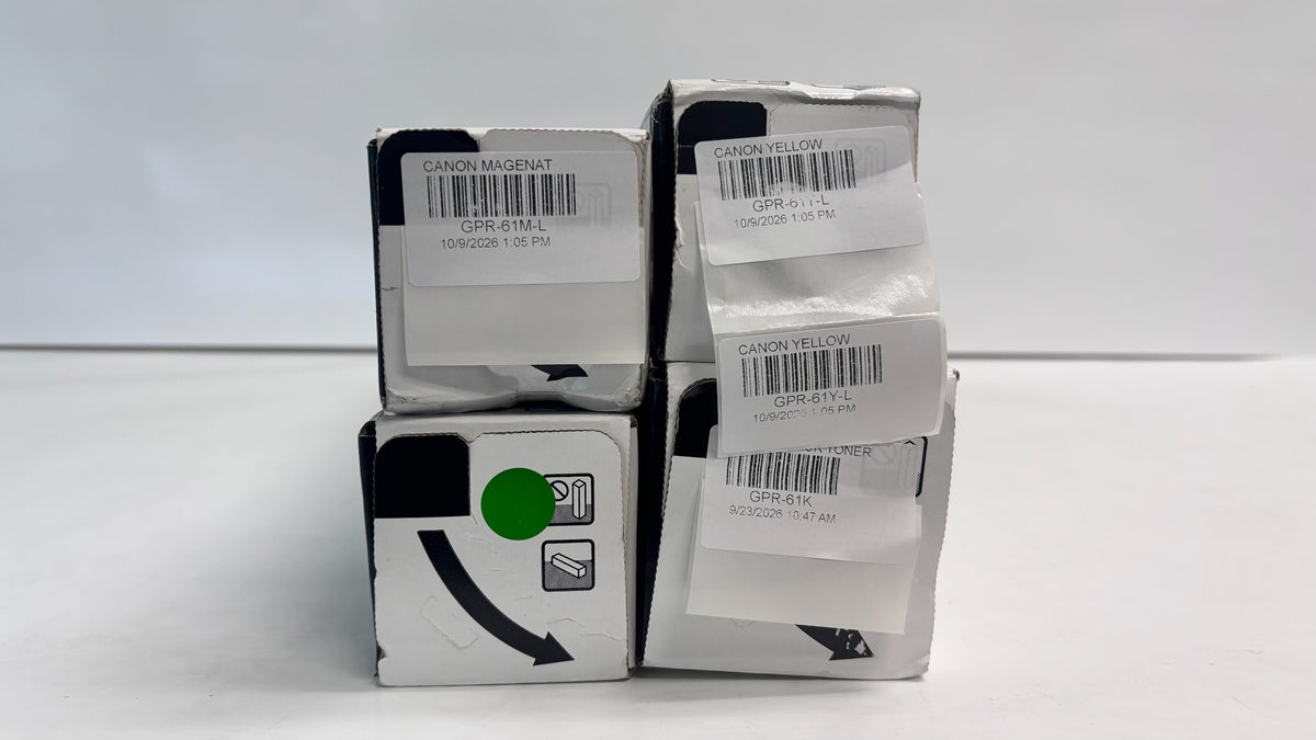 4 Genuine Canon iRA C5860, C5870 Mag, Yellow & Black Toners  GPR-61L MMY & GPR-61K (Bad Boxes)