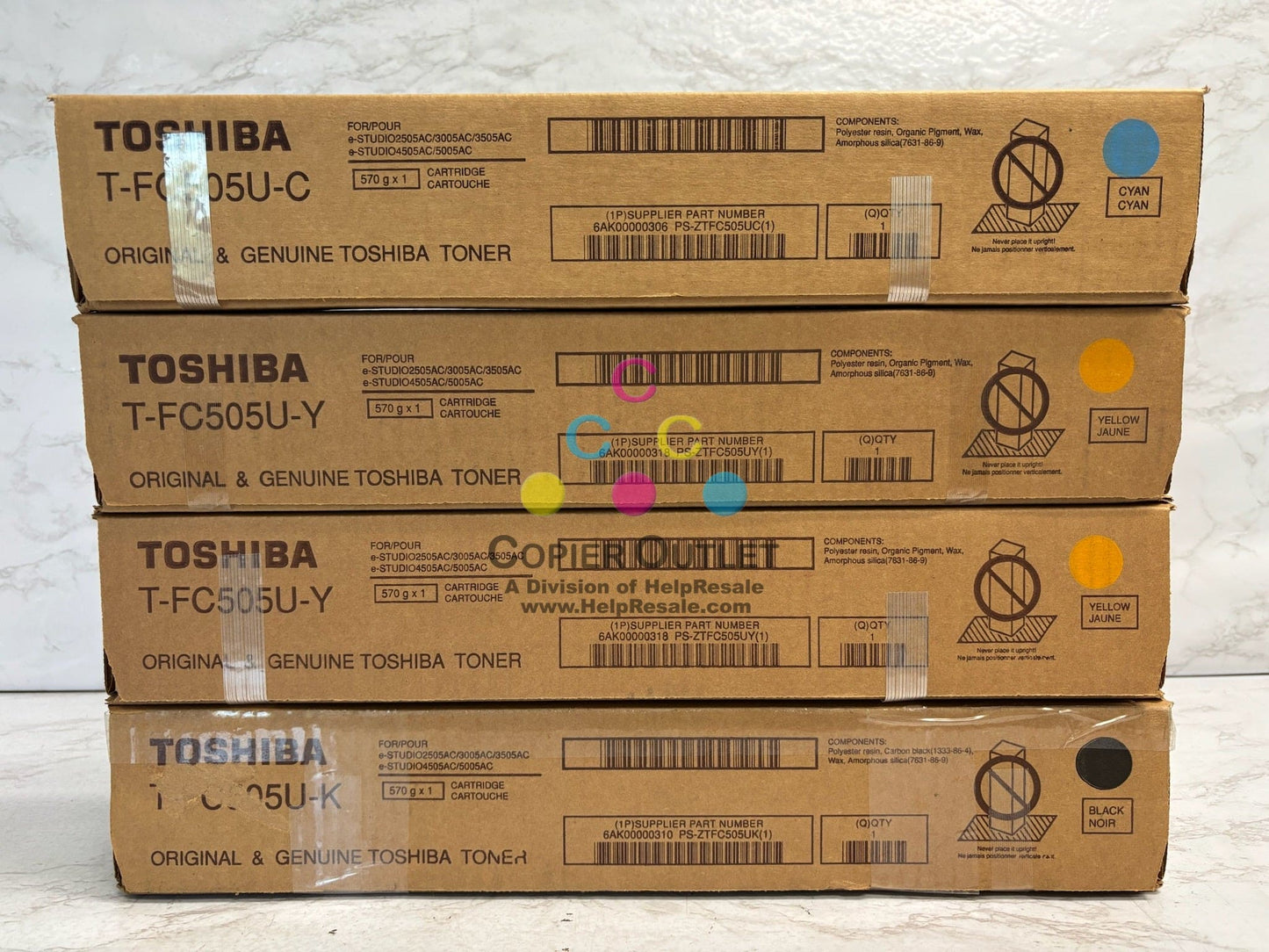 4 OEM Toshiba eSTUDIO 3005AC,3505AC,4505AC,5005AC T-FC505U CYYK Toners