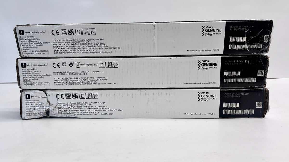 Open 3 Genuine Canon iRAC5840, C5870 Cyan & Yellow Toners GPR61, GPR-61CCY