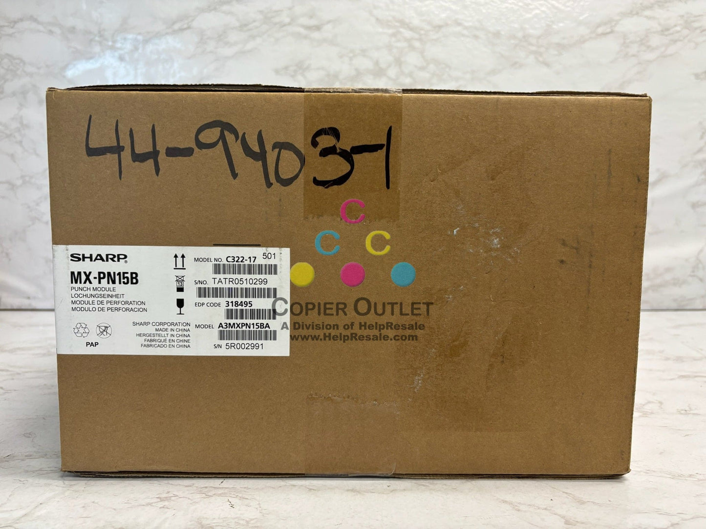 OEM Sharp MX-3070V, MX-3570V, MX-4070V, MX-5070V Punch Module MX-PN15B, 318495