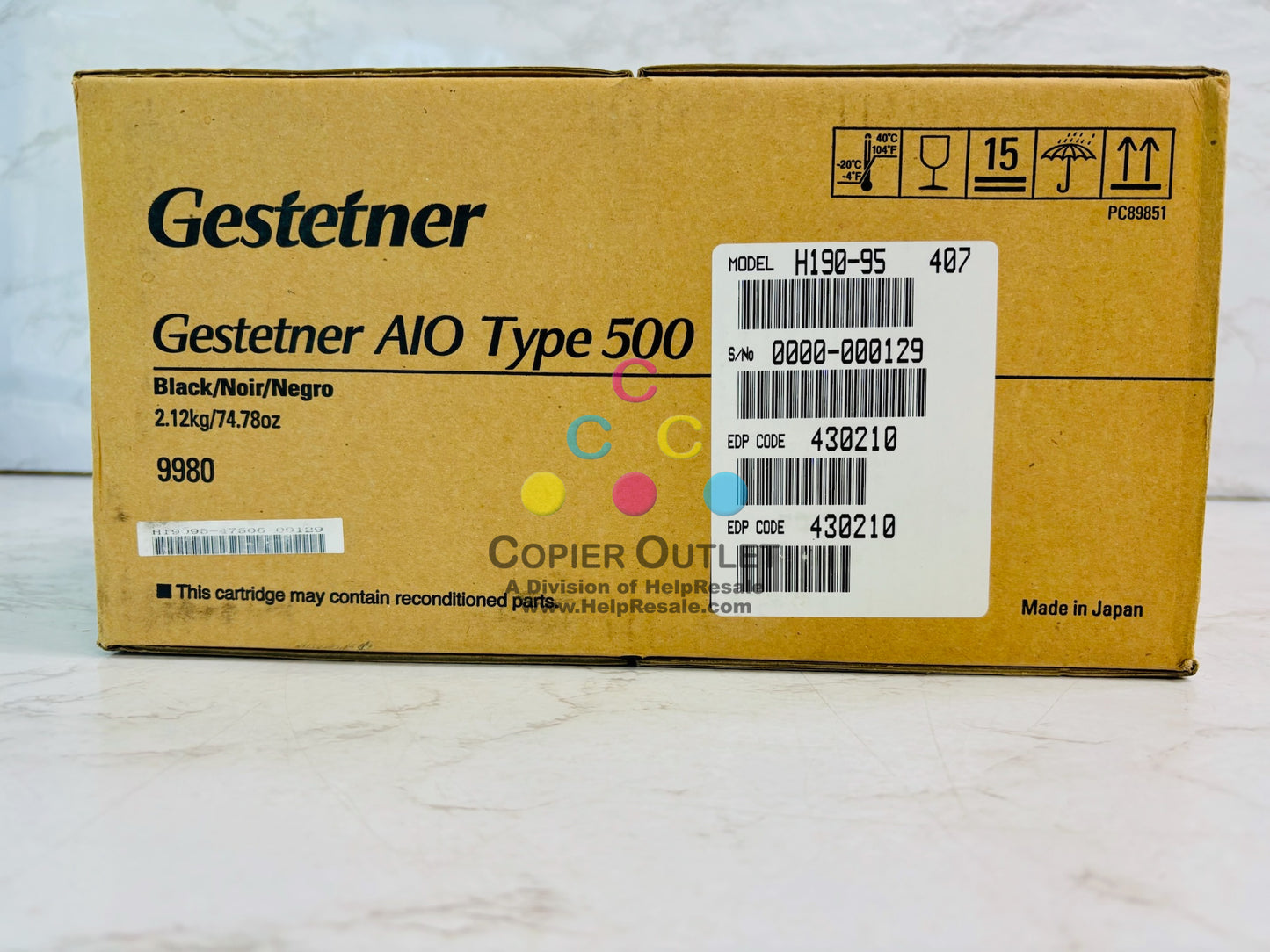 Genuine Gestetner DD 5450 AIO Type 500 Black Toner H190-95, 430210