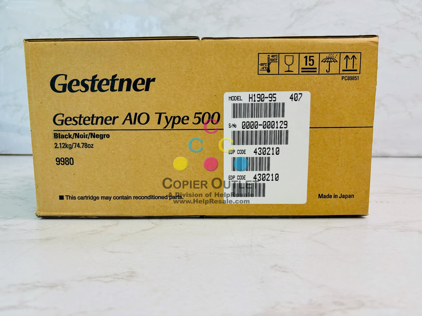 Genuine Gestetner DD 5450 AIO Type 500 Black Toner H190-95, 430210