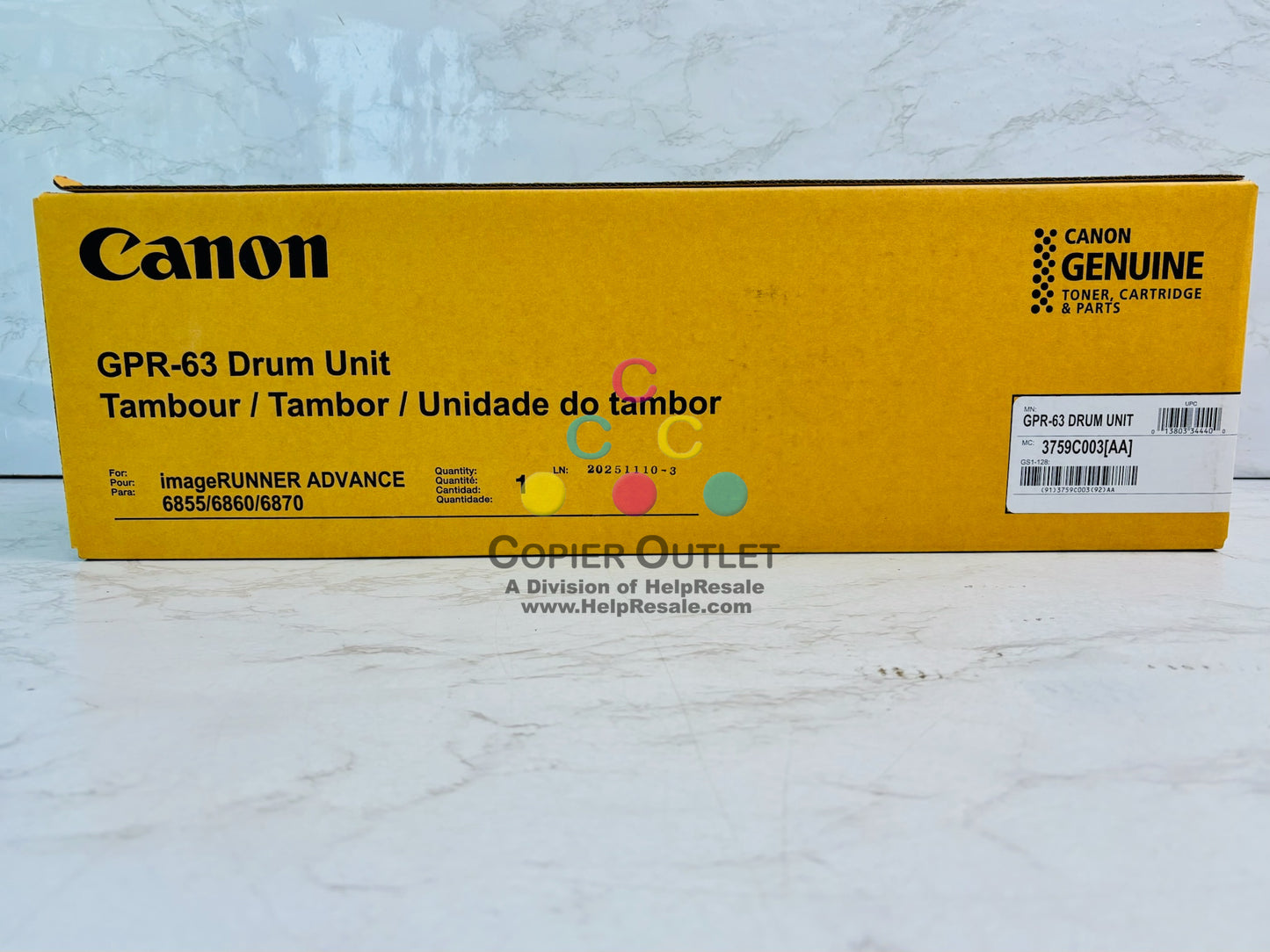 Genuine Canon iR Advance 6855, 6860 Drum Unit GPR 63, GPR63