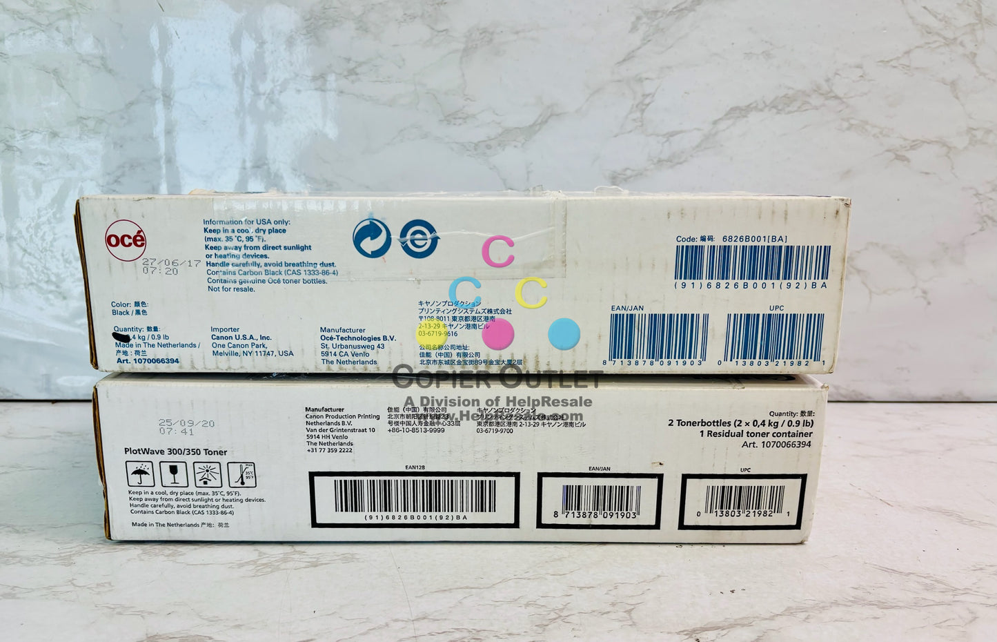 3 Genuine Oce/Canon Open OEM PlotWave 300 Black Toner 6826B001, 1070066394