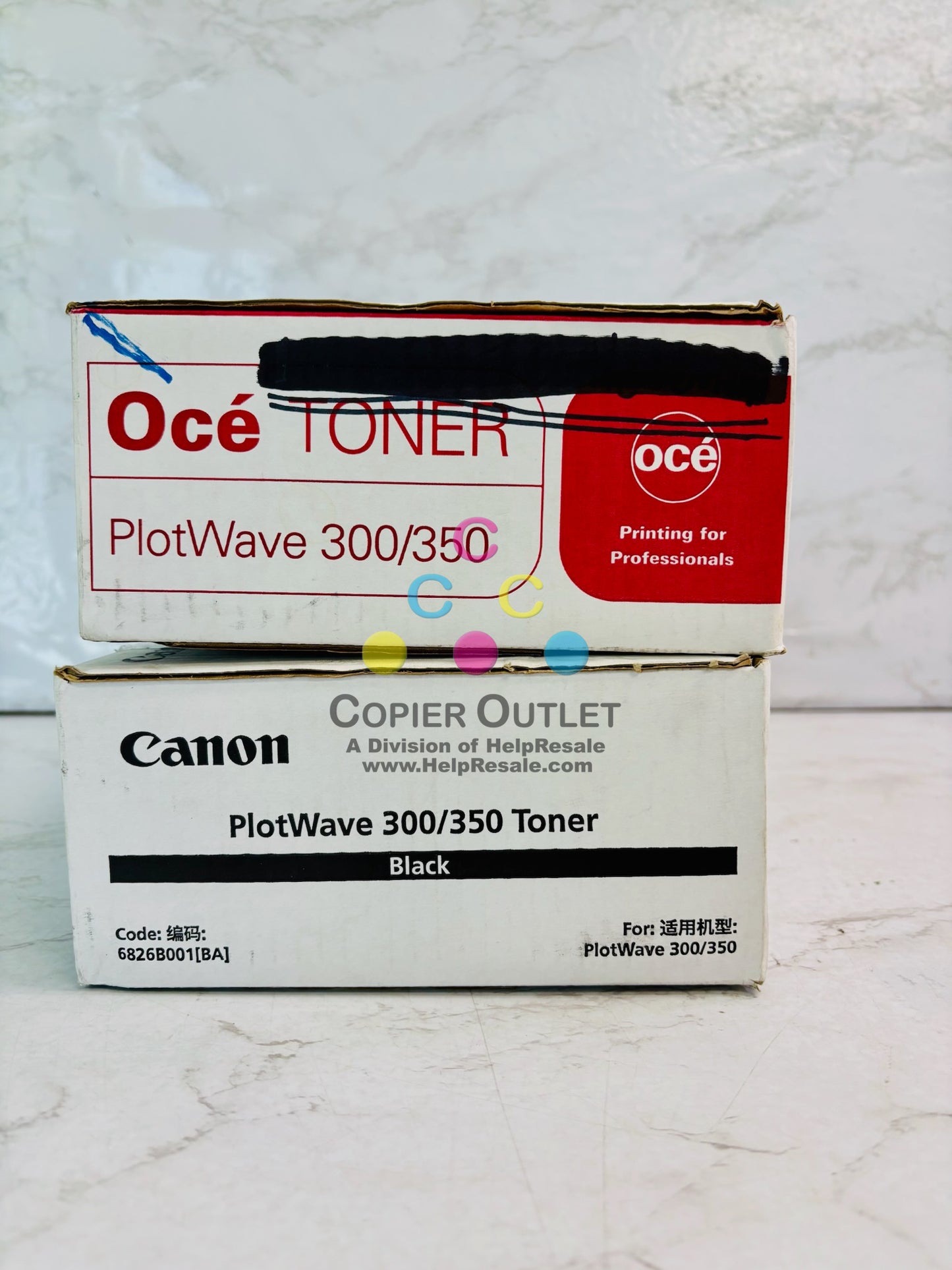 3 Genuine Oce/Canon Open OEM PlotWave 300 Black Toner 6826B001, 1070066394