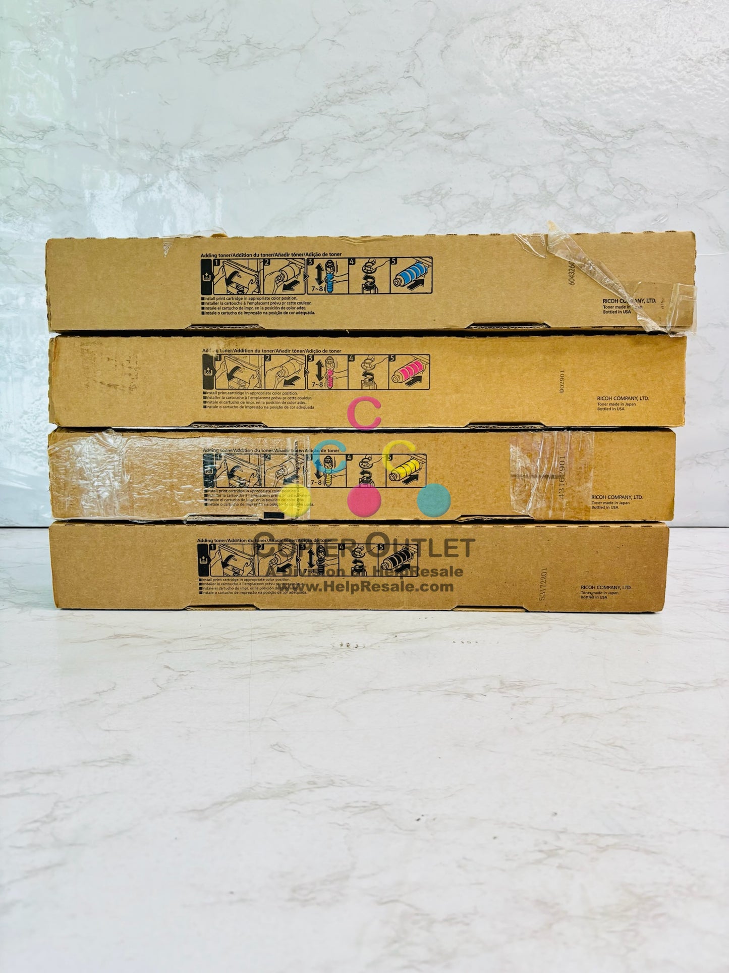 4 Cosmetic OEM  Ricoh IM C3000 Cyan, Magenta, Yellow & Black Toner 842251,52,53,54