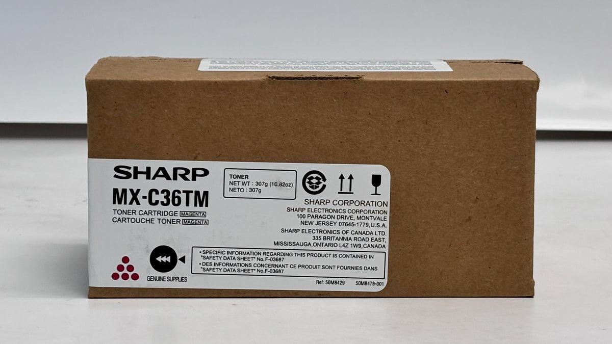 Open Genuine Sharp MX-C358F, MX-C428P Magenta Toner MX-C36TM (Sealed Bag)