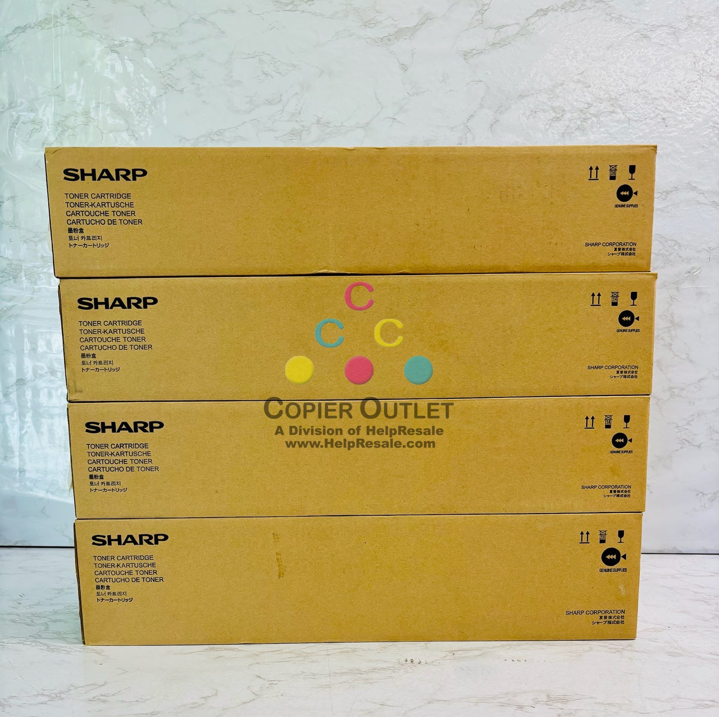 4 Genuine Sharp MX-7081, MX-8081  Magenta, Yellow, & Black Toner MX-80NT MMYK