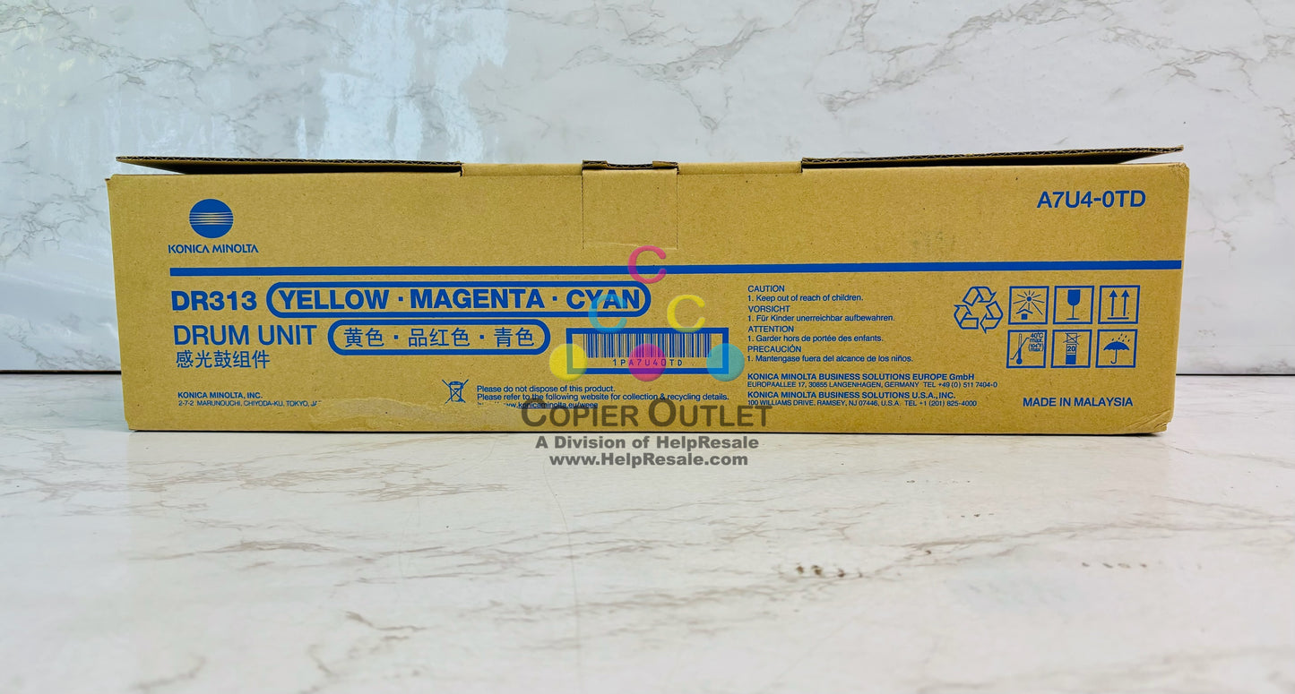 Genuine Konica Minolta BizHub C258, C308 CMY Drum Unit DR313, A7U4-0TD
