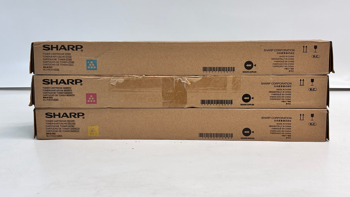 3 Genuine Sharp MX-3116N, MX-2310U Cyan, Magenta, Yellow Toners MX-23NT