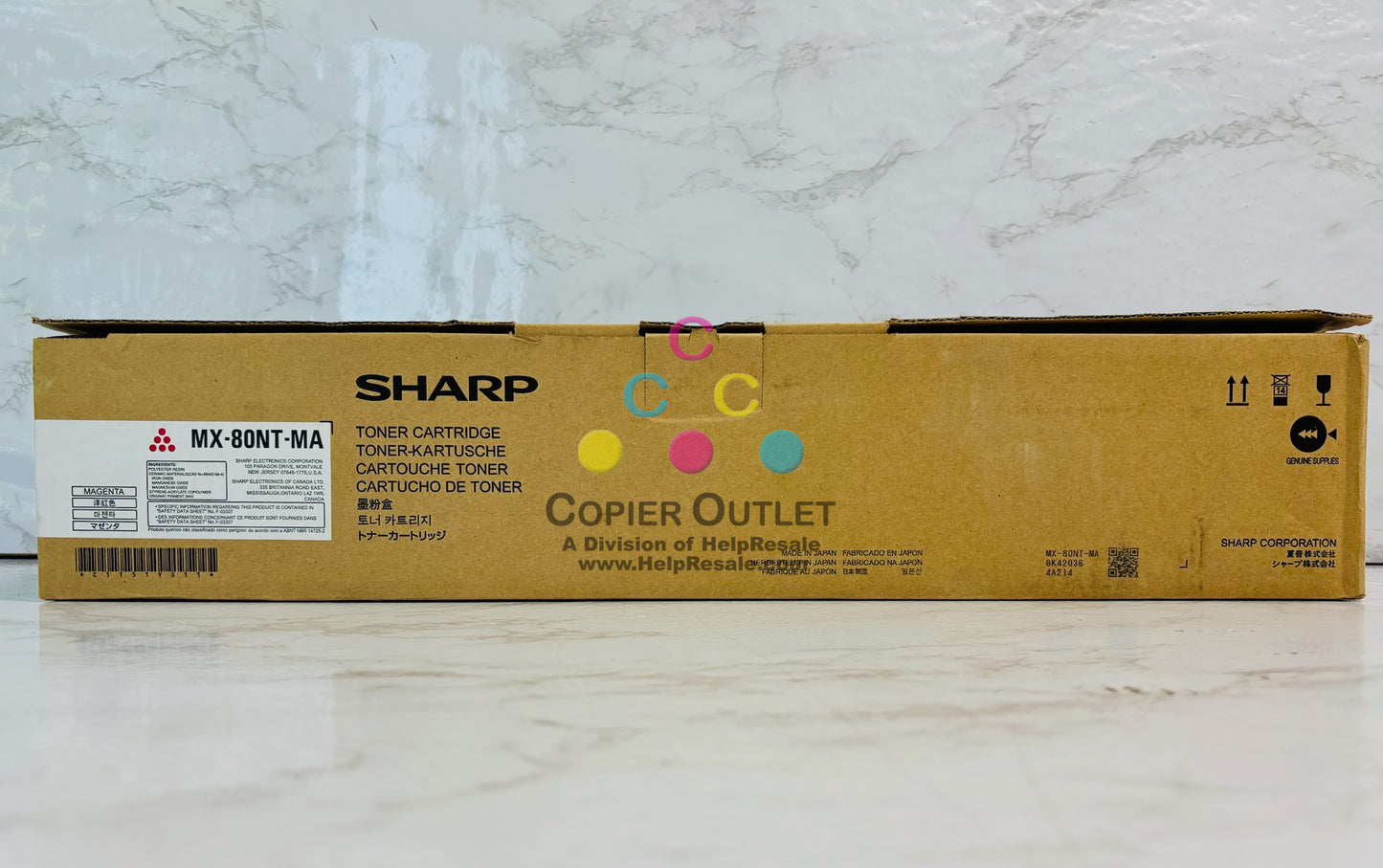 Genuine Sharp MX-7081, MX-8081 Magenta Toner MX-80NT M