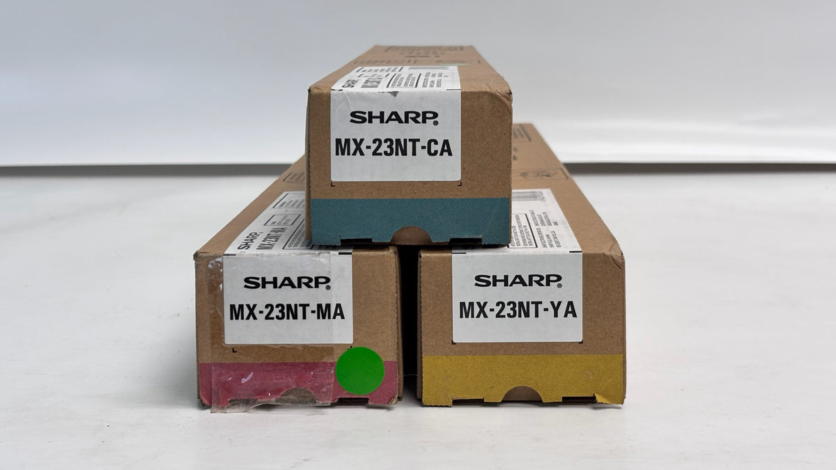 3 Genuine Sharp MX-3116N, MX-2310U Cyan, Magenta, Yellow Toners MX-23NT