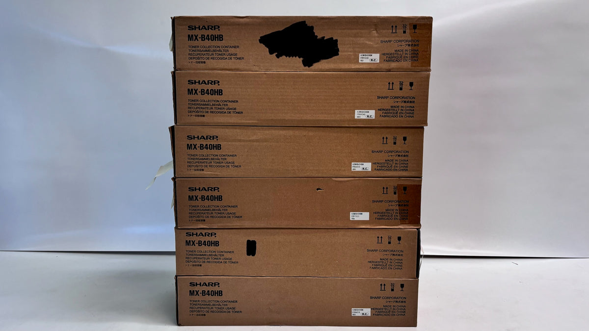 6 Genuine Sharp MX-B400P, MX-C400P Waste Toner Containers MX-B40HB, MXB40HB