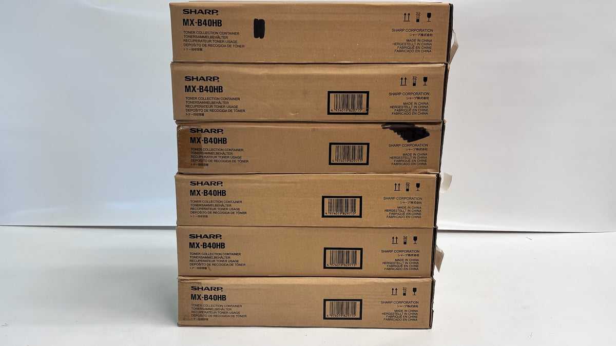 6 Genuine Sharp MX-B400P, MX-C400P Waste Toner Containers MX-B40HB, MXB40HB