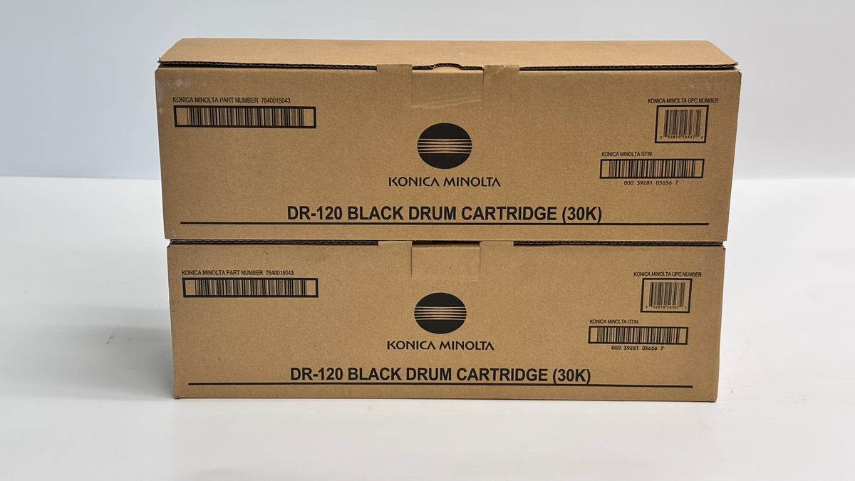 2 Genuine Konica Minolta Bizhub 25 Black Drums DR-120, 7640015043