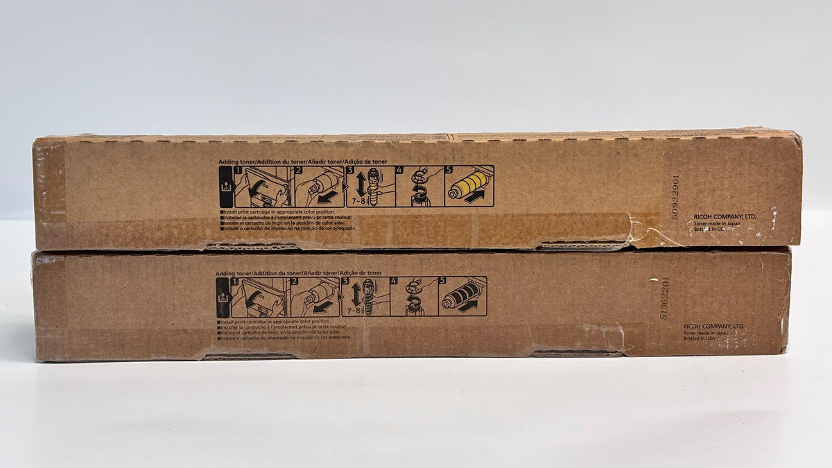 2 Open OEM Ricoh IMC4510,IMC6010 Yellow & Black High Yield Toners 842526, 842527