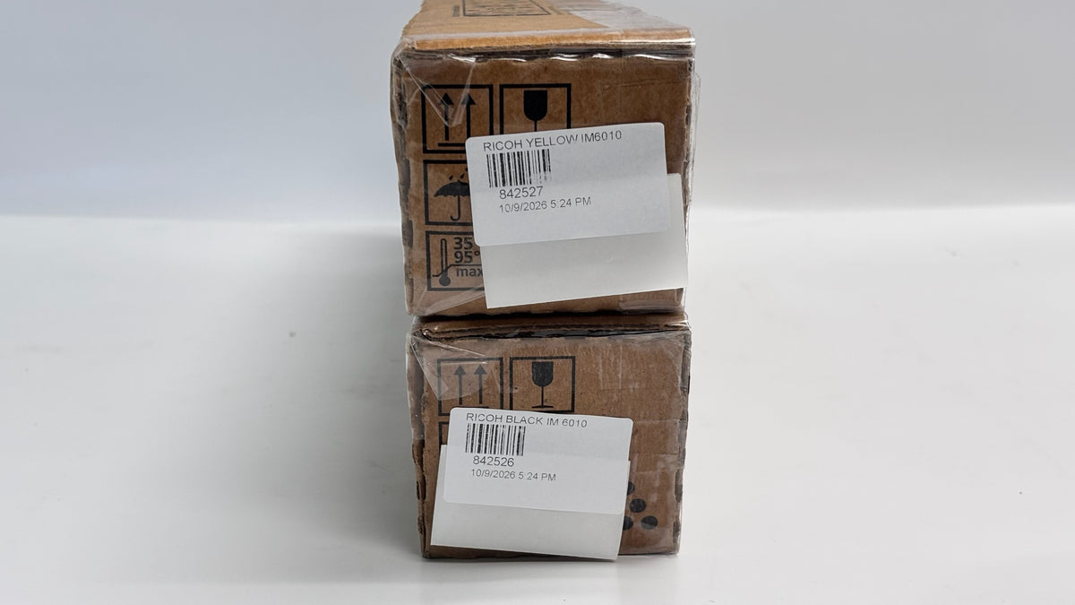2 Open OEM Ricoh IMC4510,IMC6010 Yellow & Black High Yield Toners 842526, 842527