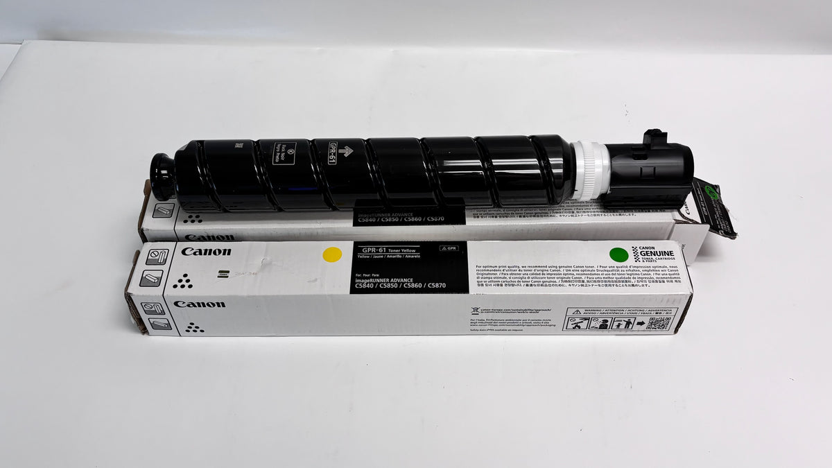 2 Open Box Genuine Canon iRC5840, C5870 Yellow and Black Toners GPR-61YK (Open Black)