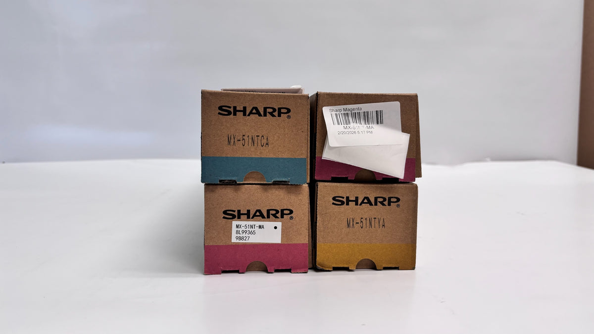 4 Genuine Sharp MX-4140N,MX-4141N Cyan, Magenta & Yellow Toners MX-51NT CMMY