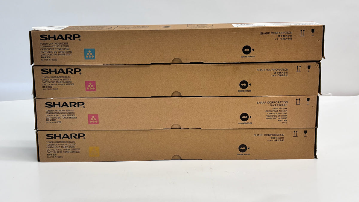 4 Genuine Sharp MX-4140N,MX-4141N Cyan, Magenta & Yellow Toners MX-51NT CMMY
