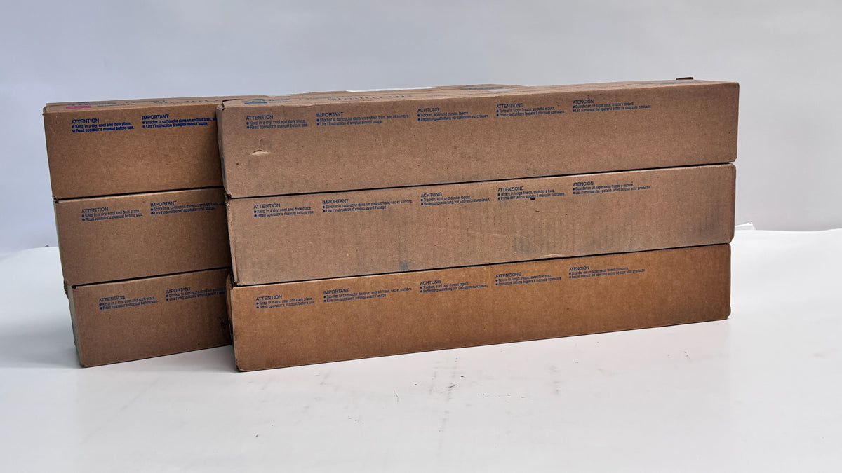 6 Genuine Konica Bizhub C454, C554e Cyan, Magenta & Yellow Toners TN512 CCMMYY