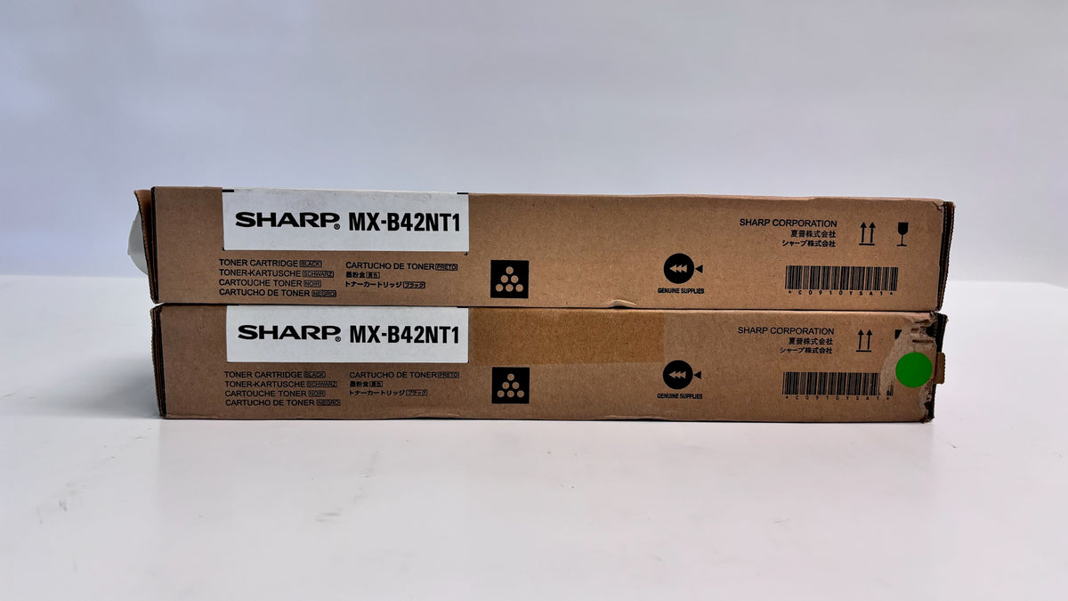 2 Genuine Sharp MX-B402, MX-B402SC Black Toners MX-B42NT1