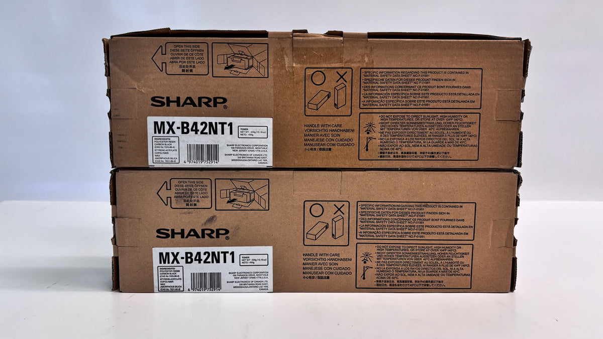 2 Genuine Sharp MX-B402, MX-B402SC Black Toners MX-B42NT1