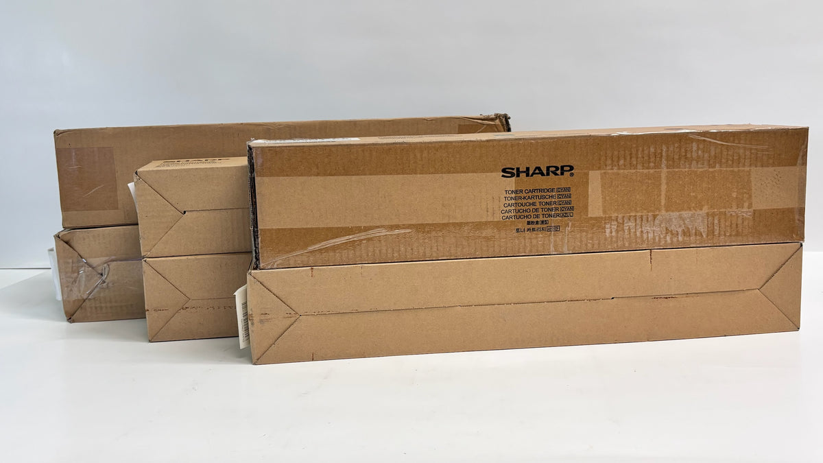 6 Genuine Sharp MX-6204N, 6500N Cyan, Magenta, Yellow & Black Toners MX-62CMMMYK