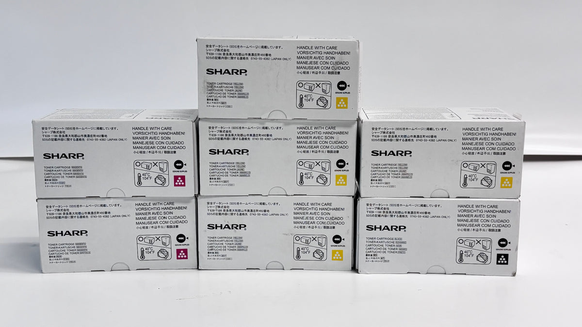 7 Genuine Sharp MX-C250,MX-C300P Magenta, Yellow & Black Toners MX-C30NT MMYYYYK