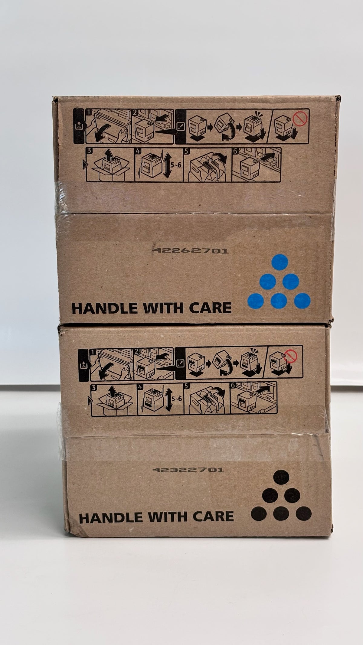 2 Genuine Ricoh Pro C5200S, Pro C5210s Cyan & Black Toners 828422, 828425