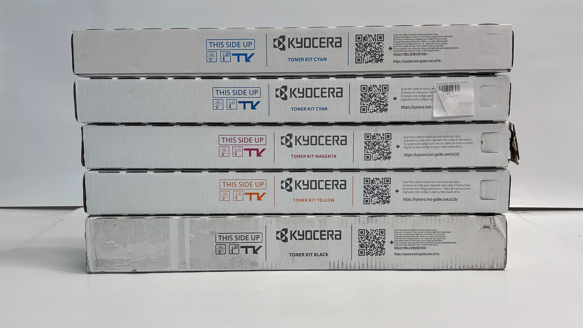 5 Genuine Kyocera TASKalfa 3554ci Cyan, Magenta, Yellow & Black Toners TK-8377 CCMYK (bad box)