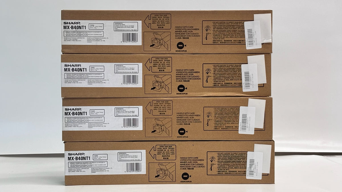 Lot of 4 Genuine Sharp MX-B400P, MX-B401 Black Toners MX-B40NT1