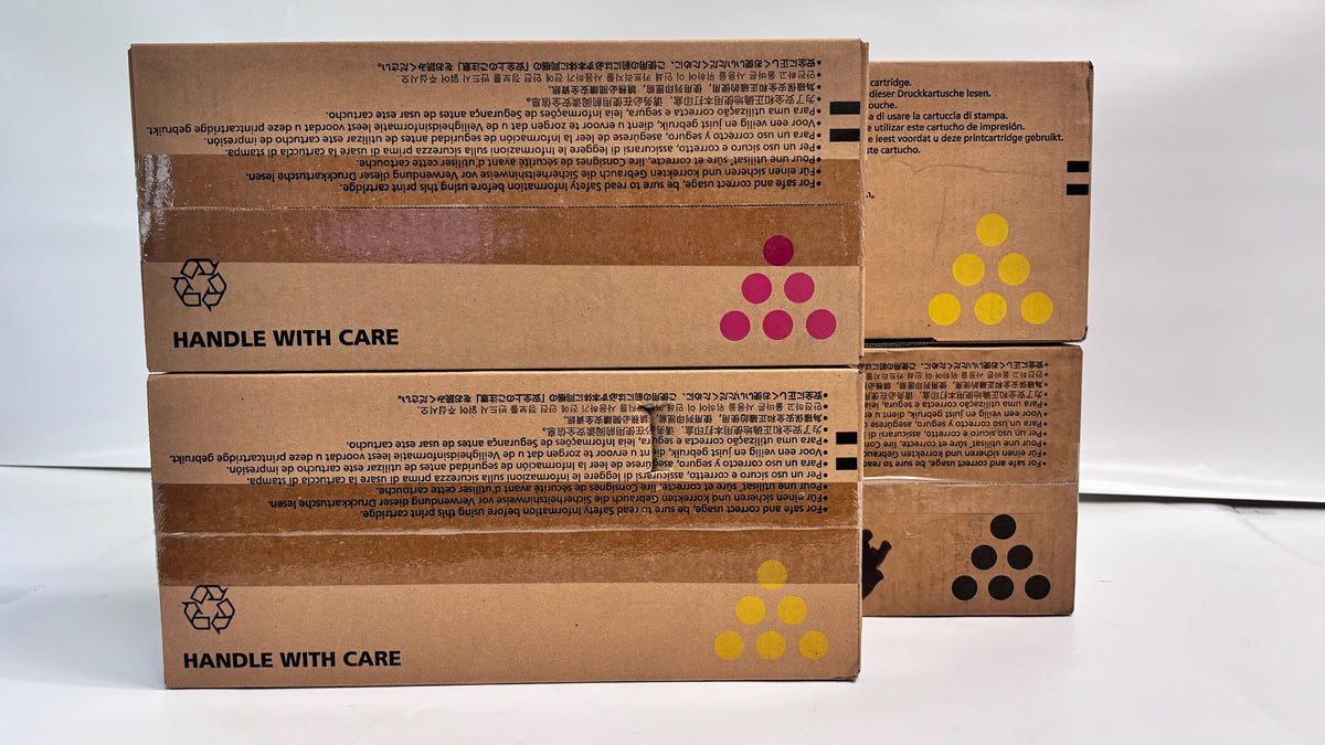 4 Genuine Ricoh SPC252DN, SPC262DNw, SPC262SFNw MYYK Toners 407653,407655,407656