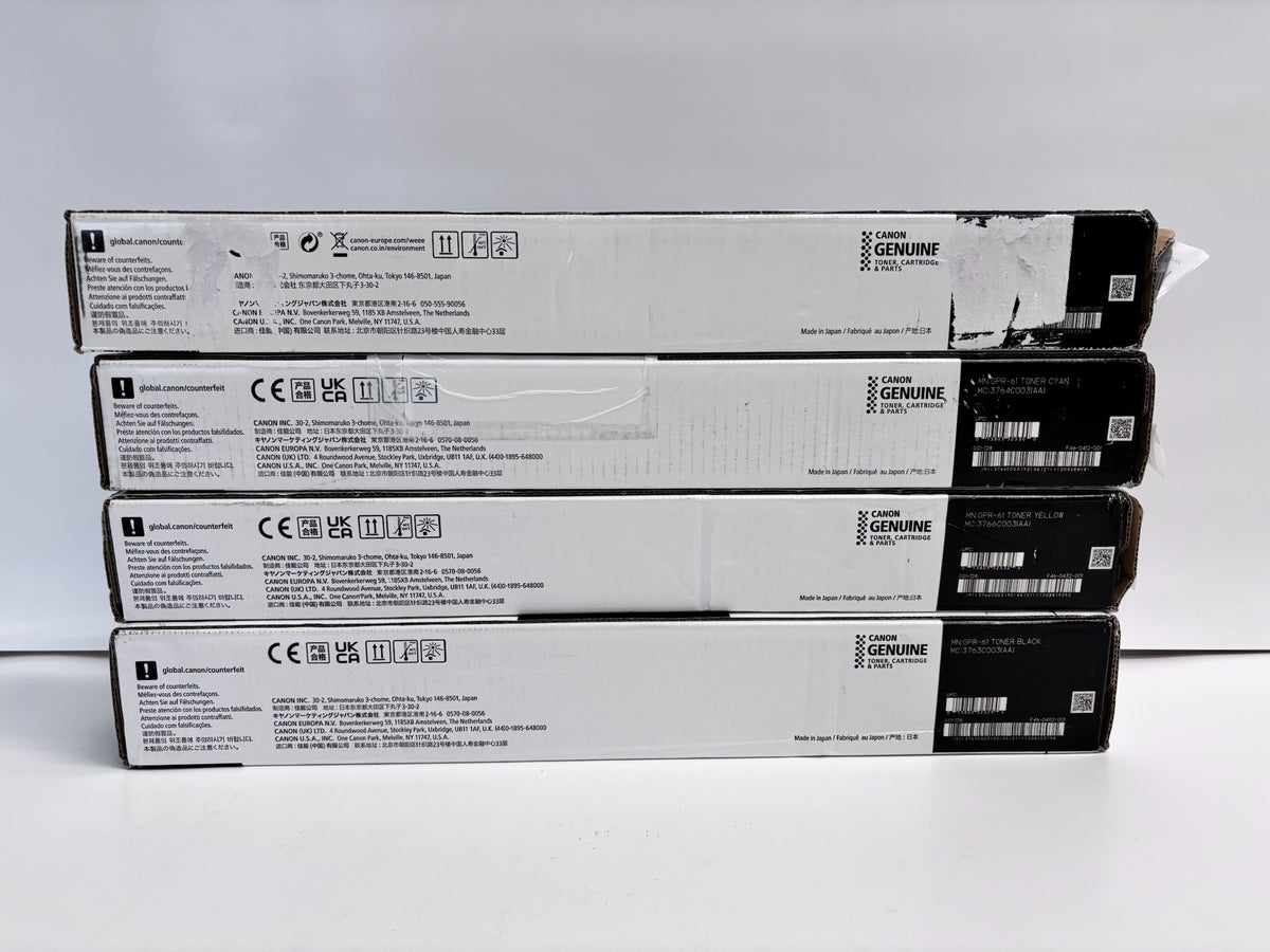 4 Genuine Canon iR Adv C5840i,C5850i Cyan, Yellow & Black Toner GPR-61 CCYK (Bad Box)