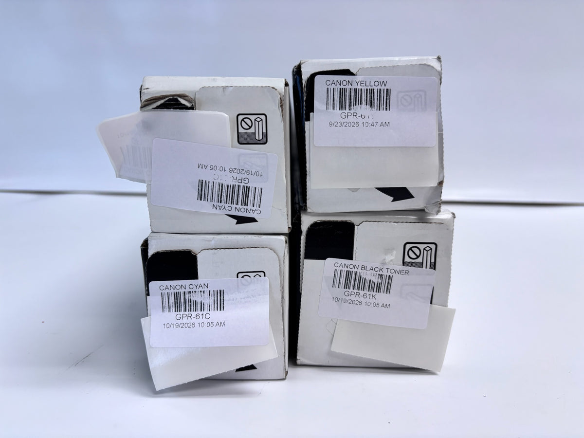 4 Genuine Canon iR Adv C5840i,C5850i Cyan, Yellow & Black Toner GPR-61 CCYK (Bad Box)