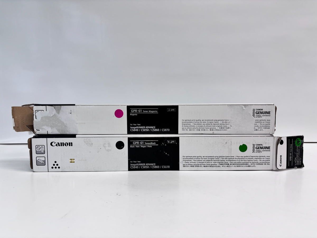 2 Open Genuine Canon iRC5840, C5870 Magenta and Black Toners GPR-61M, GPR-61K