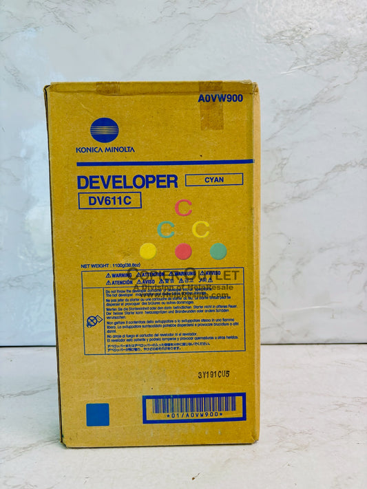 Open Genuine Konica Minolta BizHub Press C6000, C7000 Cyan Developer DV611C