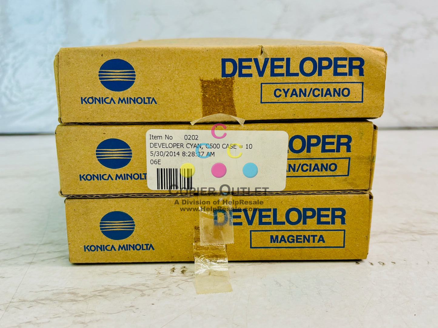 3 Open Genuine Konica BizHub Pro 500 Cyan & Magenta Developer DV510 CCM