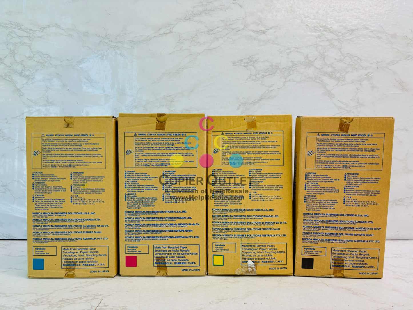 4 Open Genuine Konica BH Pro 500 Cyan,Magenta, Yellow & Black Developer DV510
