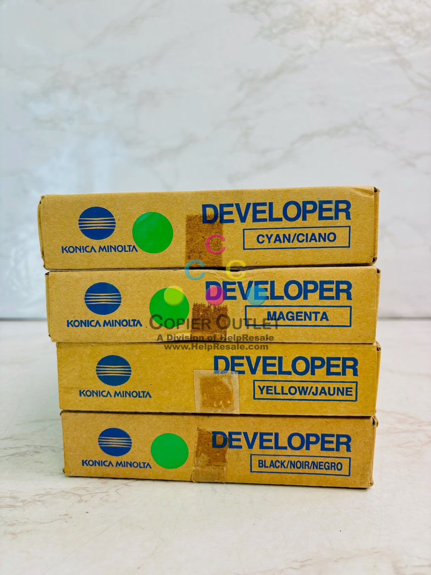 4 Open Genuine Konica BH Pro 500 Cyan,Magenta, Yellow & Black Developer DV510