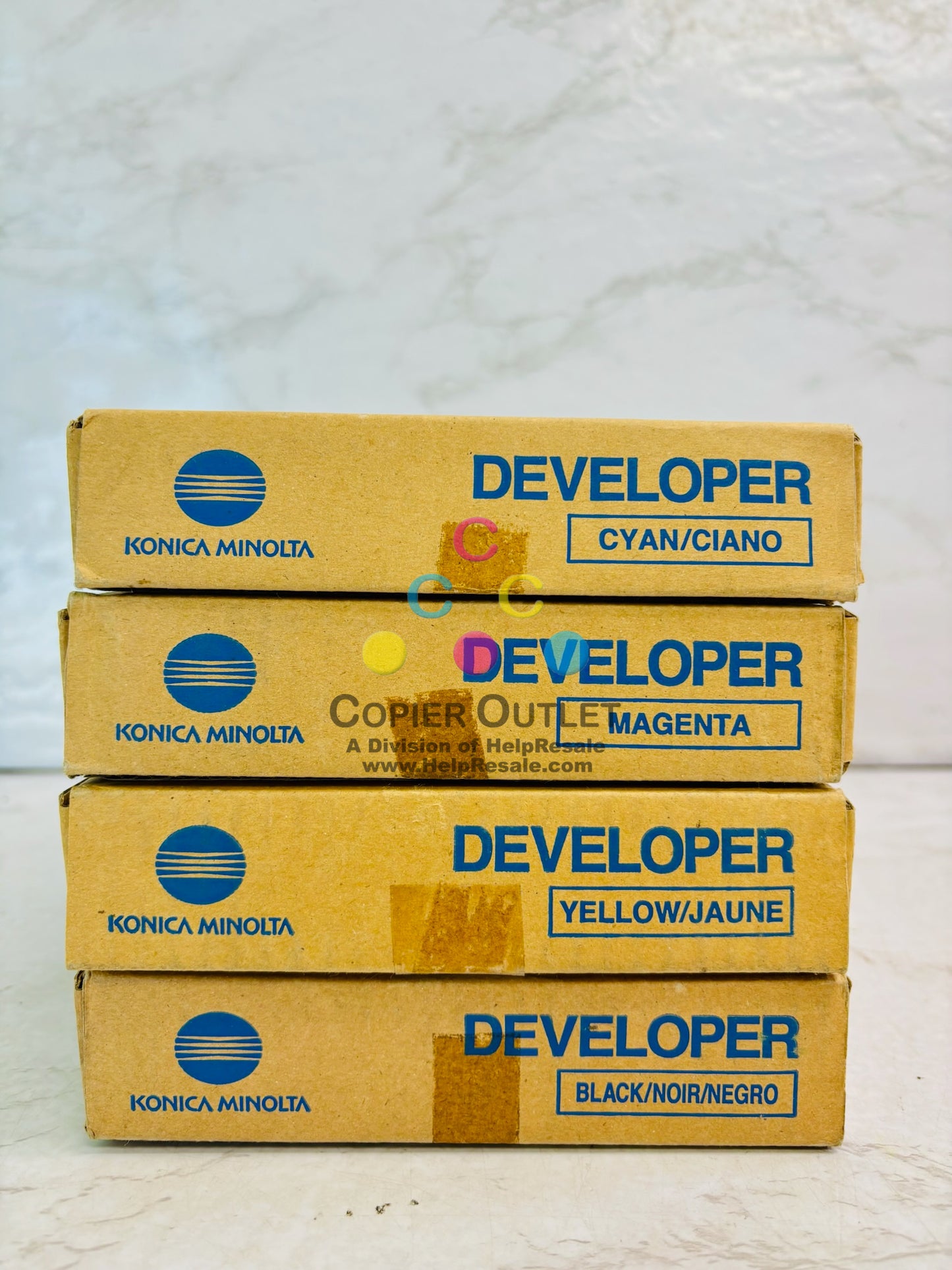 4 Open Genuine Konica BH Pro 500 Cyan,Magenta, Yellow & Black Developer DV510