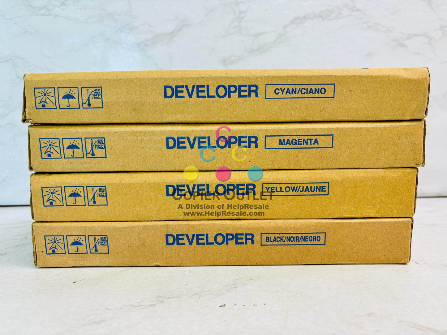 4 Open Genuine Konica BH Pro 500 Cyan,Magenta, Yellow & Black Developer DV510